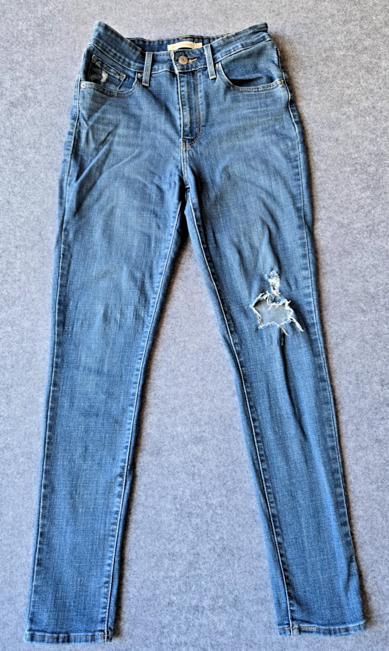 Levi's 721 Jeans Women's Size 28 Blue High Rise Skinny Distressed Medium Wash